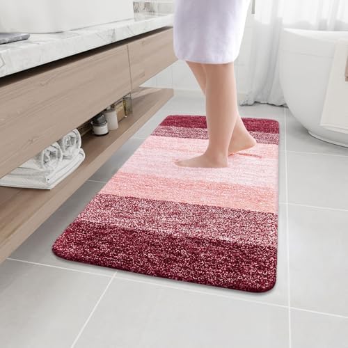 Arotive Microfiber Bathroom Rugs, Shaggy Soft Absorbent Bath Rug, 40x24