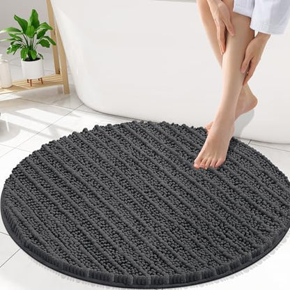 Smiry Bathroom Rugs Round 30X30, Extra Soft Rubber Backing Bath Mats