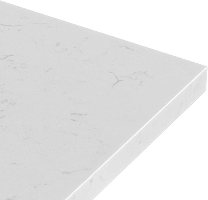 ARIEL Loren 72-inch Bathroom Vanity with Sink,Solid Wood, 1.5-inch Carrara White Quartz Countertop, Double Rectangular Porcelain Sink, 4 Soft Closing Doors, 3 Dovetail Drawers, Black