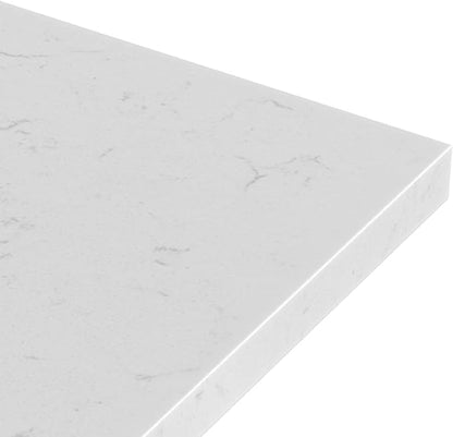 ARIEL Loren 72-inch Bathroom Vanity with Sink,Solid Wood, 1.5-inch Carrara White Quartz Countertop, Double Rectangular Porcelain Sink, 4 Soft Closing Doors, 3 Dovetail Drawers, Black