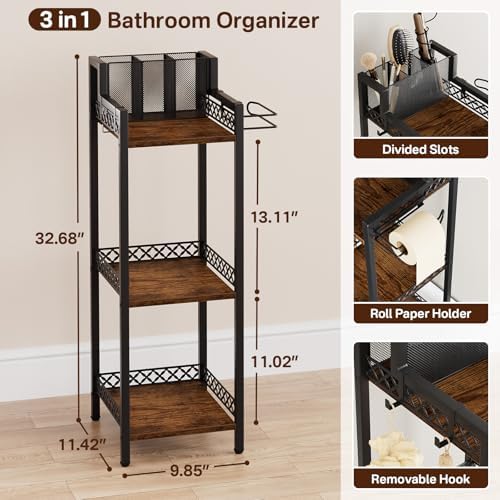 Bathroom Storage and Organizer Shelf Hair Dryer Holder, 9.85in
