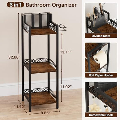 Bathroom Storage and Organizer Shelf Hair Dryer Holder, 9.85in