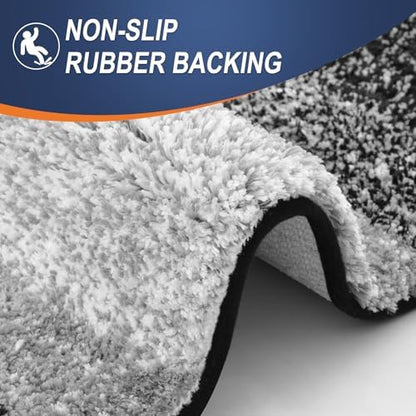 OLANLY Micorfiber Bathroom Rug Set 2 Piece, 47"x20"+24"x16"
