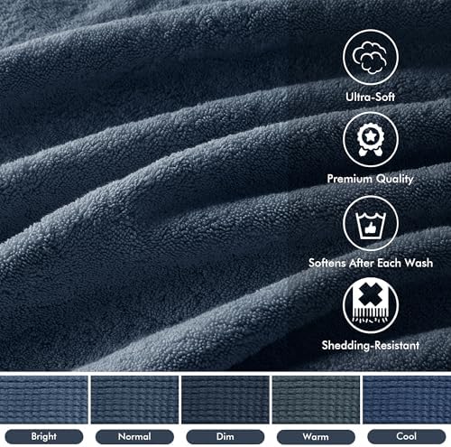 Madison Park Cotton Bath Sheet 2P Oversized, 800GSM, 34" x 68" Slate Blue