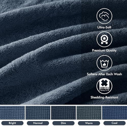 Madison Park Cotton Bath Sheet 2P Oversized, 800GSM, 34" x 68" Slate Blue