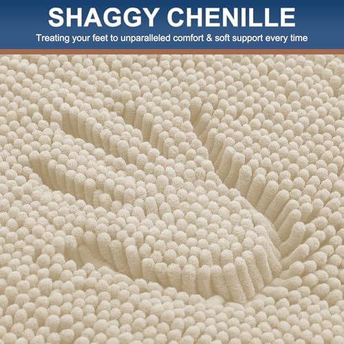 Smiry Bathroom Rugs 24X16, Luxury Chenille Extra Soft Absorbent Bath Mat