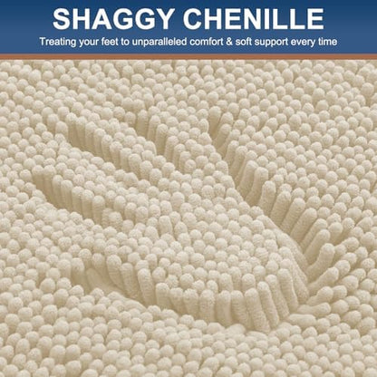 Smiry Bathroom Rugs 24X16, Luxury Chenille Extra Soft Absorbent Bath Mat