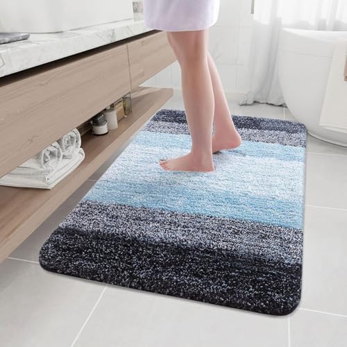 Arotive Microfiber Bathroom Rugs, Shaggy Soft Absorbent Bath Rug, 47x32