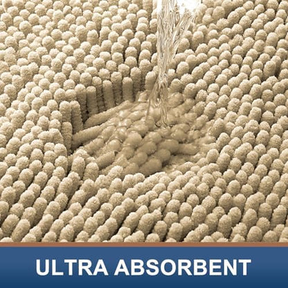 Smiry Bathroom Rugs 70X24, Luxury Chenille Extra Soft Absorbent Bath Mat
