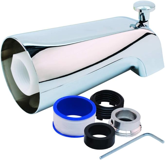 EZ-FLO 15067 Universal Tub Spout with Diverter, 5-1/8 inch, Chrome
