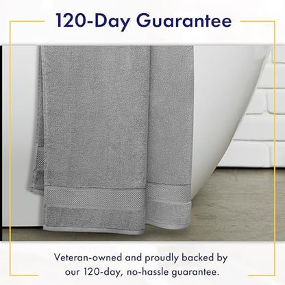 Alusa Home 100% Organic Luxury Bath Sheets - GOTS Certified - Extra Large 35x70 Inches (Pack of 2) Zero-Twist, Long-Staple Cotton Bath Sheet Set (Pewter Grey)
