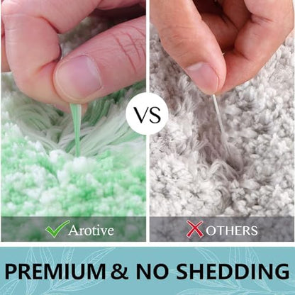 Arotive Microfiber Bathroom Rugs, Shaggy Soft Absorbent Bath Rug, 24x16