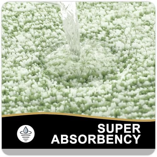 OLANLY Bathroom Runner Rugs 44x24, Long Bath Mats for Bathroom, Sage Green