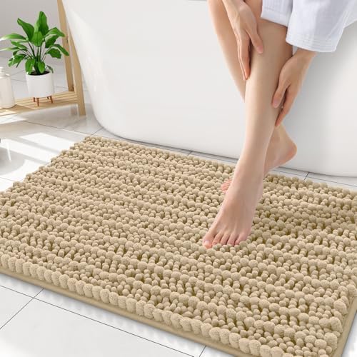 Smiry Bathroom Rugs 32X20, Extra Soft Rubber Backing Chenille Bath Mats