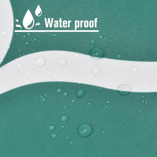 Yiatn Teal Blue No Hook Shower Curtain with Snap-in Liner, 71 x 74 Inch