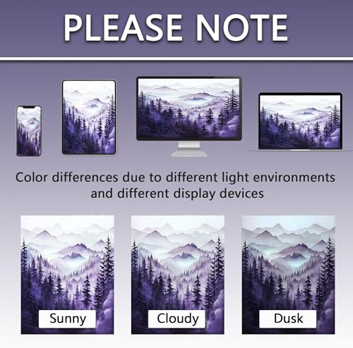 Dark Purple Forest Extra Long Shower Curtain, Tall 72X96 in, Mountain