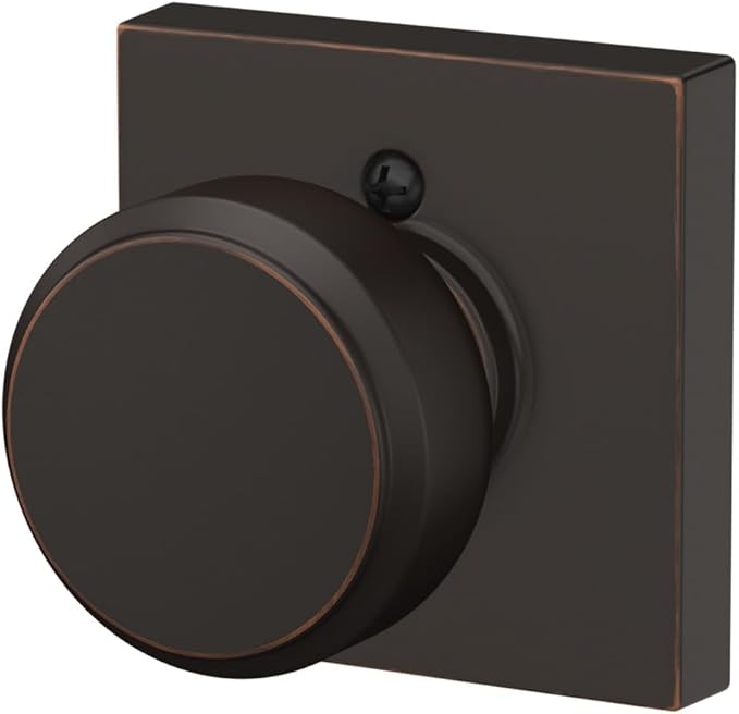 Schlage F170 BWE 716 COL Broadway Lever with Collins Trim Non-Turning Dummy Door Handle, Aged Bronze