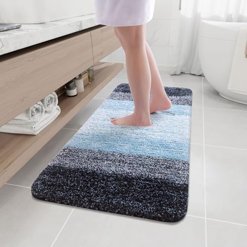 Arotive Microfiber Bathroom Rugs, Shaggy Soft Absorbent Bath Rug, 47x17