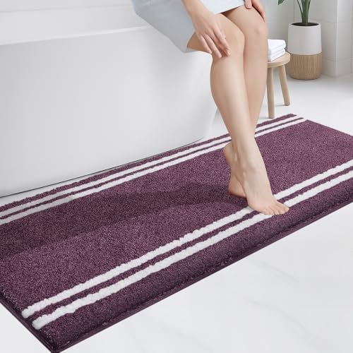 PURRUGS Bathroom Runner Rug, Bath Mat, 24" x 60", Purple