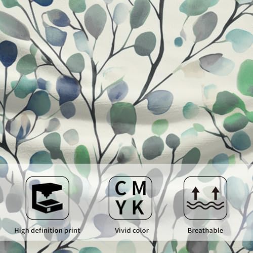 Leaves Floral Hand Towels 14x28 Inch Grey Green Boho Floral Absorbent Microfiber Soft Dish Washing Cloth Face Tea Towels for Home Hotel Gym Laundry Room Kitchen Bathroom Decor