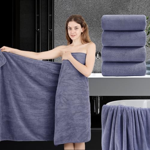 4 Piece Extra Large Bath Towel 35"x70" Oversized Bath Sheet Bath Towel Set for Bathroom Ultra Soft Cozy Highly Absorbent Quick Dry Bathroom Towel for Spa Gym Hotel,Shower Towel for Daily Use,Wedgewood