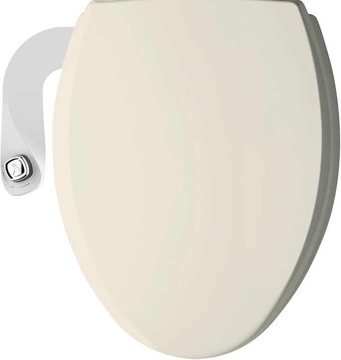 Bio Bidet Cassel Bidet Bundle, Slow-Close Never Loosen Toilet Seat with Perfect Fit, Fresh Water Spray, Non-Electric, Easy to Install Bidet, ELONGATED, Biscuit