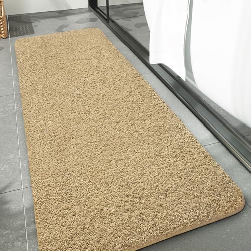 LOCHAS Bathroom Rug Runner 24x48 Inch, Bath Rugs Non Slip, Beige