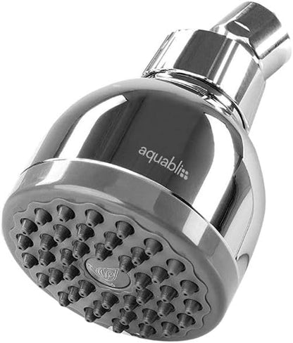Aquabliss TurboSpa ECO High-Pressure Shower Head - Chrome | Water-saving 3-inch high-pressure shower head with 42-nozzle wide spray. Twist-on install, no tools needed.
