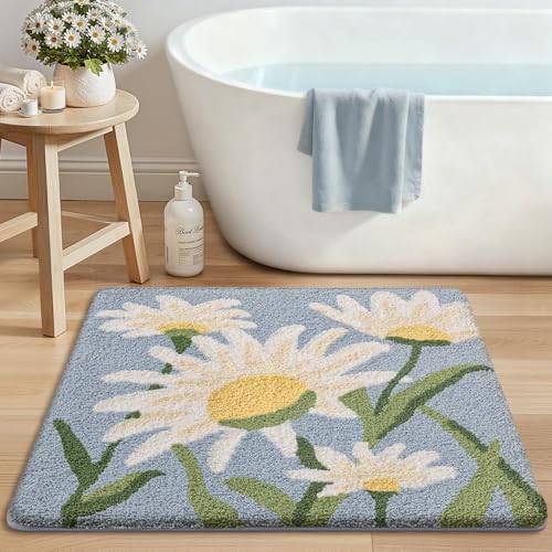 LUMI Square Bathroom Rug 32x32, Soft Absorbent Bath Mat, Non Slip