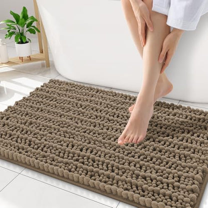 Smiry Bathroom Rugs 34X21, Extra Soft Rubber Backing Chenille Bath Mats