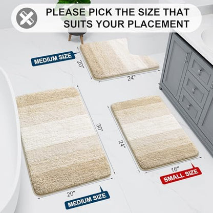 Arotive Microfiber Bathroom Rugs, Shaggy Soft Absorbent Bath Rug, 40x24