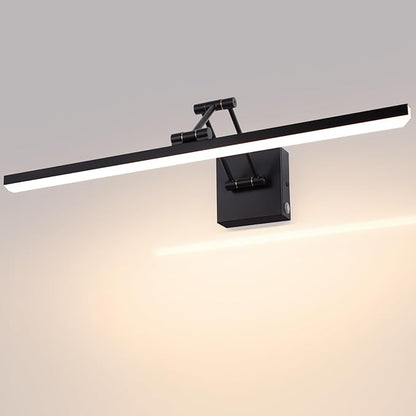 MantoLite 24'' Picture Lights Wall Vanity Lights Bathroom 12W LED Dimmable Modern Mirror Wall Lights Bedroom Adjustable Swing arm Bathroom Lighting Fixture Touch dimming