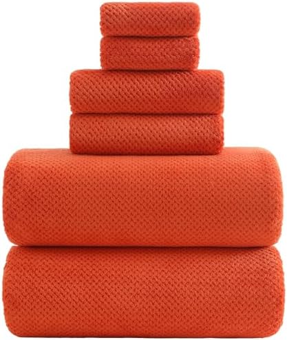 YTYC 39x78 Bath Sheets Set,Towels for Bathroom,Burnt Orange,6-Pieces