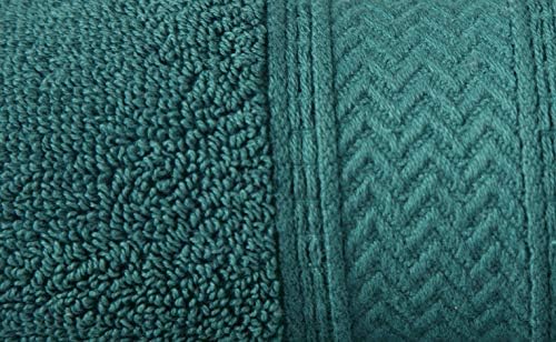 HILLFAIR Premium 600 GSM - 100% Cotton - 6 Piece Bath Towel Set - Teal