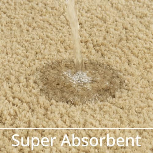 LOCHAS Bathroom Rug Runner 24x48 Inch, Bath Rugs Non Slip, Beige