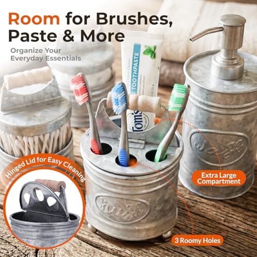 Autumn Alley Galvanized Rustic Farmhouse Bathroom Accessories Set, 4 Pc