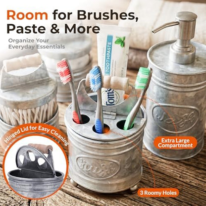 Autumn Alley Galvanized Rustic Farmhouse Bathroom Accessories Set, 4 Pc