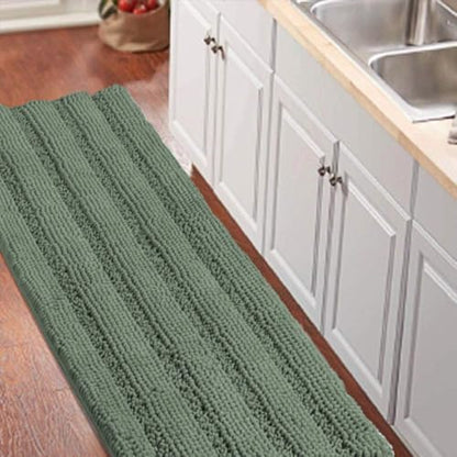 Turquoize Bathroom Runner Rug 20"x59", Soft Absorbent Chenille Bath Rug