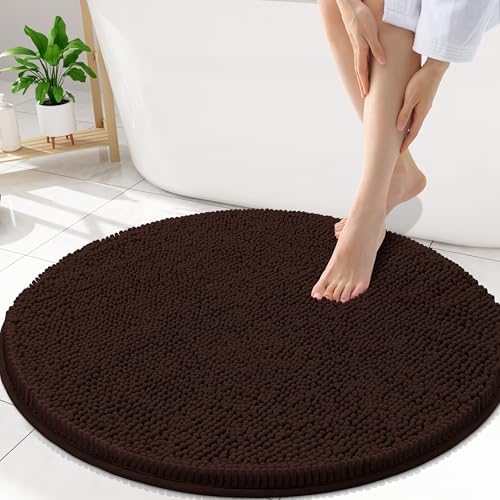 Smiry Round Bathroom Rugs 30X30, Chenille Extra Soft Absorbent Bath Mat