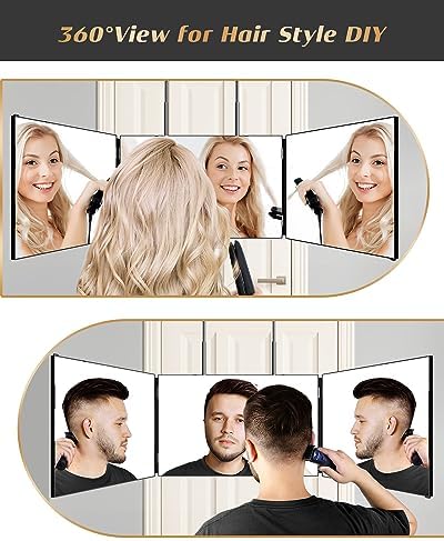 JUSRON 360 Viewing Angle Self Hair Cutting Mirror Shower Mirror