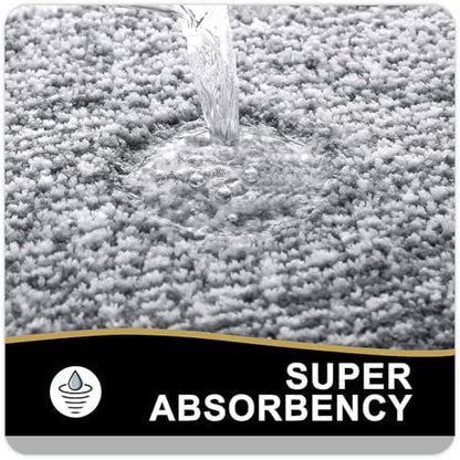 OLANLY Large Bathroom Rugs 40x32, Absorbent Microfiber Bath Rugs, Dark Grey
