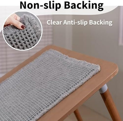 Waffle Bath Mat, Boho Bathroom Rugs Non Slip Washable, 24" x 48"