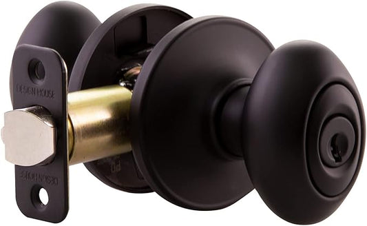 Design House 779199 Egg Keyed Entry Door Knob Matte Black
