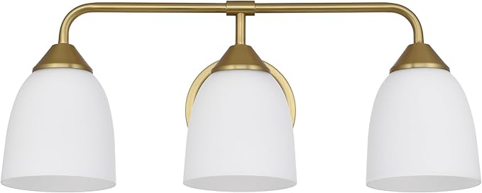 Gold 3-Light Traditional Bathroom Vanity Light Fixtures Over Mirror, Modern Vanity Lights for Living Room, Standard E26 Base, Aged Brass