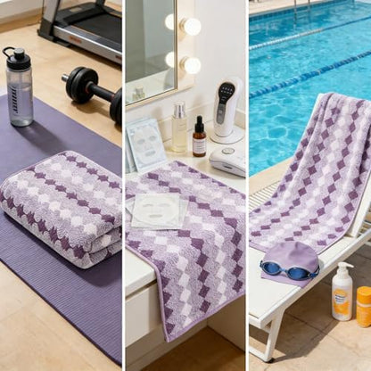 2-Pack Microfiber Bath Towels (27x54 Inches) - Ultra Soft & Quick Dry, 3X Absorbency, Lightweight for Gym, Yoga, Travel & Spa - Perfect for Home, Fitness & Post-Workout