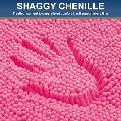 Smiry Bathroom Rugs 34X21, Luxury Chenille Extra Soft Absorbent Bath Mat
