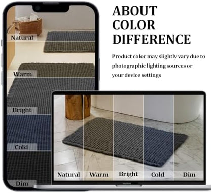 JIUZHEN Set of 2 Waffle Bathroom Rugs Non Slip Bath Mats 16"x24"+24"x48"