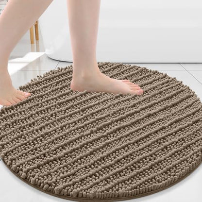 Arotive Round Bathroom Rugs 24x24, Soft Absorbent Chenille Shaggy Bath Mat