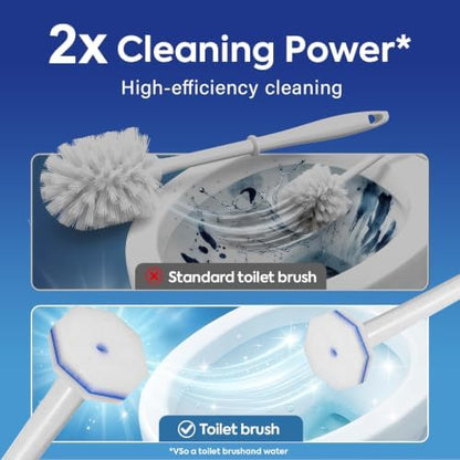 100 Pcs Disposable Toilet Cleaner Refill Pads, Universal Toilet Bowl Brush Replacement Heads, Durable Deep Cleaning Refills, Fresh Scent Bathroom Cleaning Supplies