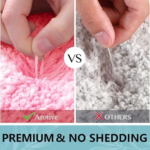 Arotive Microfiber Bathroom Rugs, Shaggy Soft Absorbent Bath Rug, 24x16